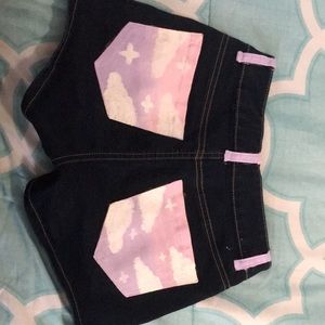 dark wash jean short